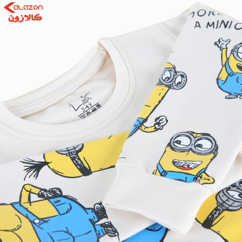 سویشرت دخترانه لینتل مدل مینیون کد 0037