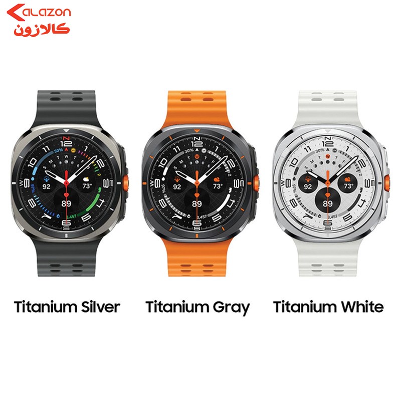 ساعت هوشمند سامسونگ مدل Galaxy Watch Ultra دارای قابلیت های کنترل موسیقی (Music Player)، قابلیت مکالمه از طریق بلوتوث، قابلیت تغییر طرح ساعت یا تم، صفحه همیشه روشن (Always-on Display)، پشتیبانی از دستیار صوتی بند سیلیکون