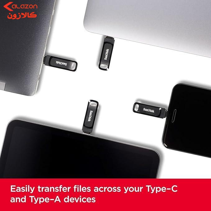 فلش مموری سن دیسک مدل Ultra Dual Drive Go ظرفیت 256 گیگابایت