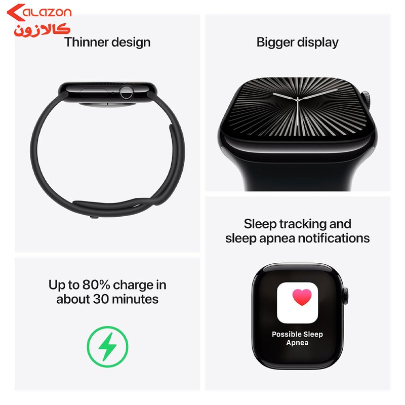 ساعت هوشمند 46 میلی‌متری اپل مدل Series 10 Aluminum با بند سیلیکونی