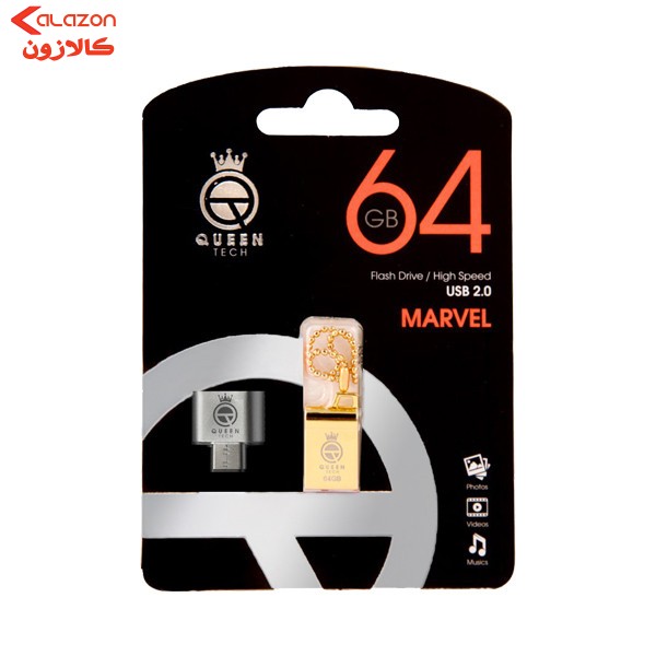 فلش مموری کوئین تک مدل MARVEL C-PLUS ظرفیت 64 گیگابایت به همراه  مبدل USB-TYPE C