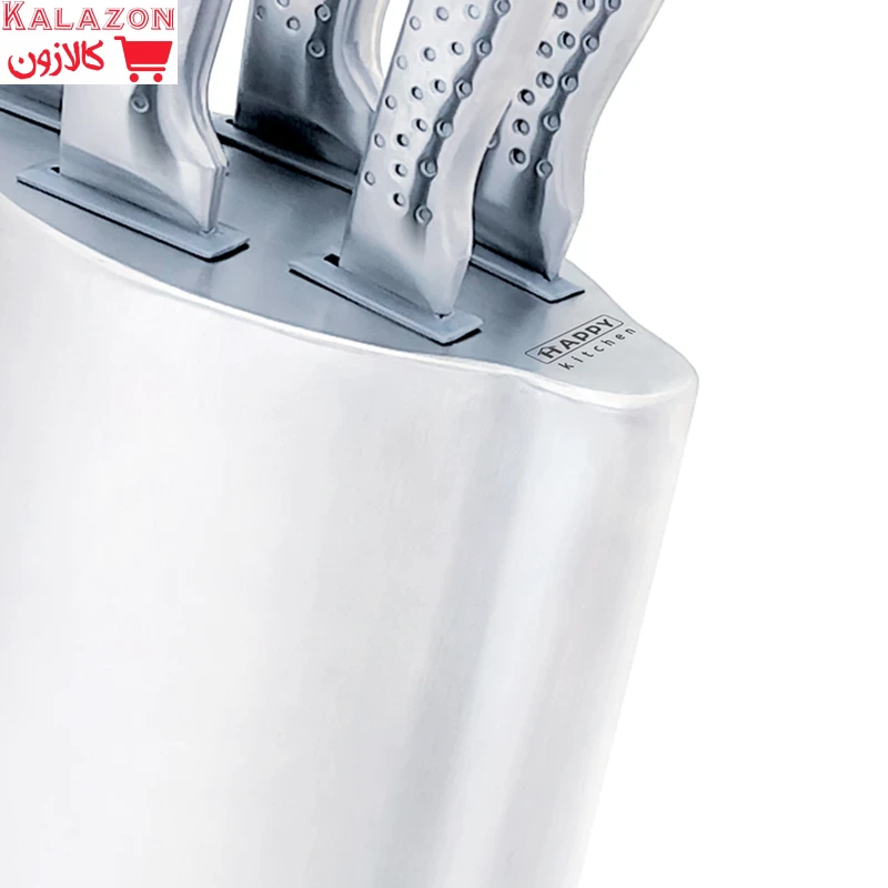 سرویس چاقوی آشپزخانه 5 پارچه هپی کیچن مدل Stone Knife به همراه استند