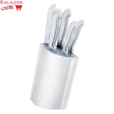 سرویس چاقوی آشپزخانه 5 پارچه هپی کیچن مدل Stone Knife به همراه استند
