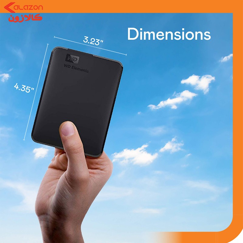 هارد اکسترنال وسترن دیجیتال مدل Elements ظرفیت یک ترابایت دارای رابط USB Type-A 3.0