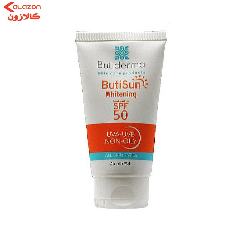کرم ضد آفتاب  بیو درما SPF 50 مدل ButiSun ‌محافظ UVA ،UVB و ضد حساسیت، ضد چروک و ضد پیری، مناسب پوست‌ چرب حجم 45 میلی‌لیتر