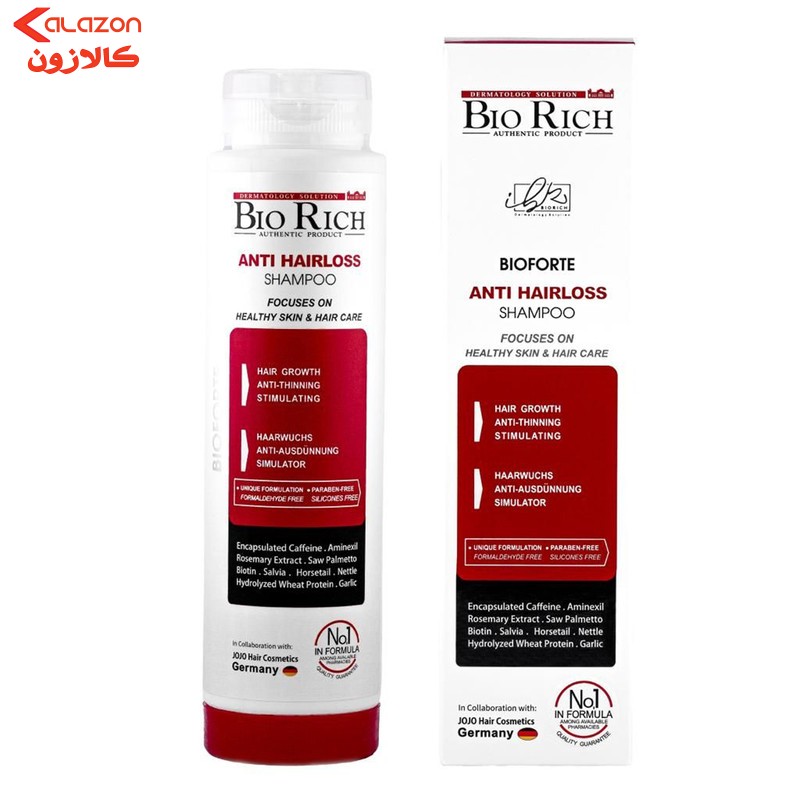 شامپو تقویت‌کننده و ضد ریزش مو بایوریچ مدل ANTI HAIR LOSS حجم 250 میلی‌لیتر