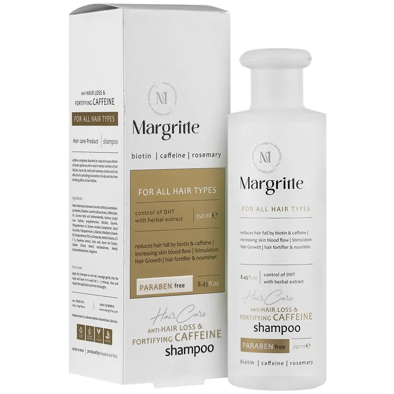 شامپو ضد ریزش مو مارگریت مدل CAFFEIN حجم 250 میلی لیتر