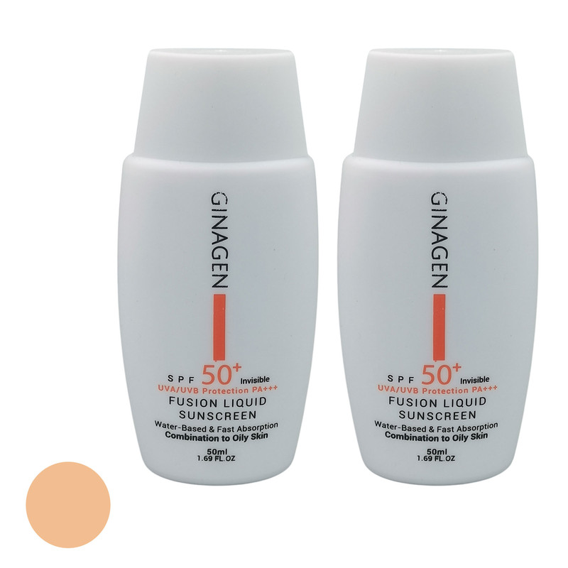 کرم ضد آفتاب رنگی ژیناژن SPF 50 مدل 00 مناسب پوست‌های مختلط و چرب حجم 50 میلی‌لیتر مجموعه 1عددی