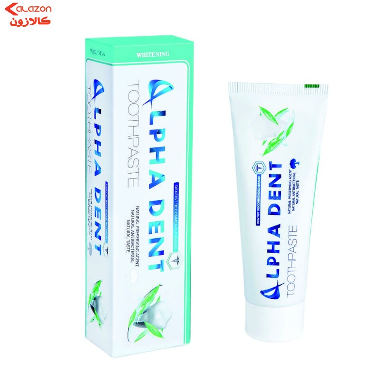 خمیر دندان آلفادنت مدل whitening حجم 75 میلی لیتر