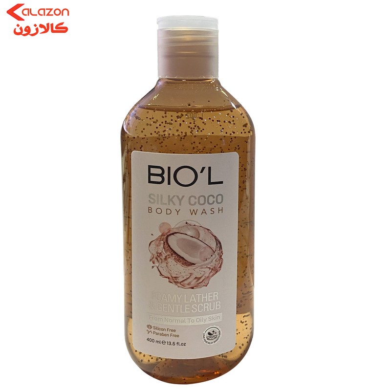 شامپو بدن بیول مدل SILKY COCO با رایحه کوکو ابریشمی مناسب برای پوست چرب و معمولی حجم 400 میلی لیتر