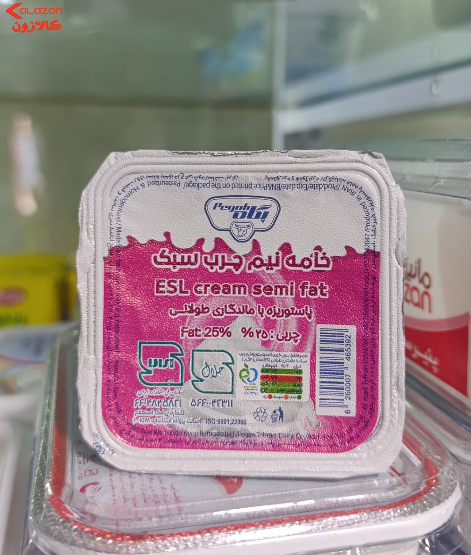خامه نیم چرب پگا 100گرم