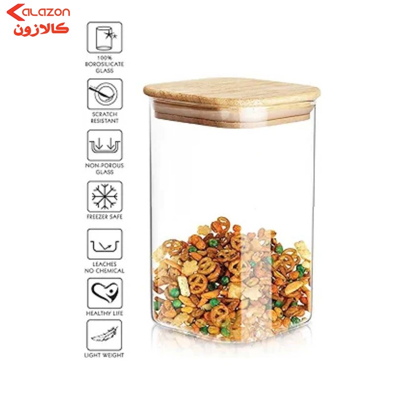 بانکه مدل شیشه ایی درب بامبو کد RT4