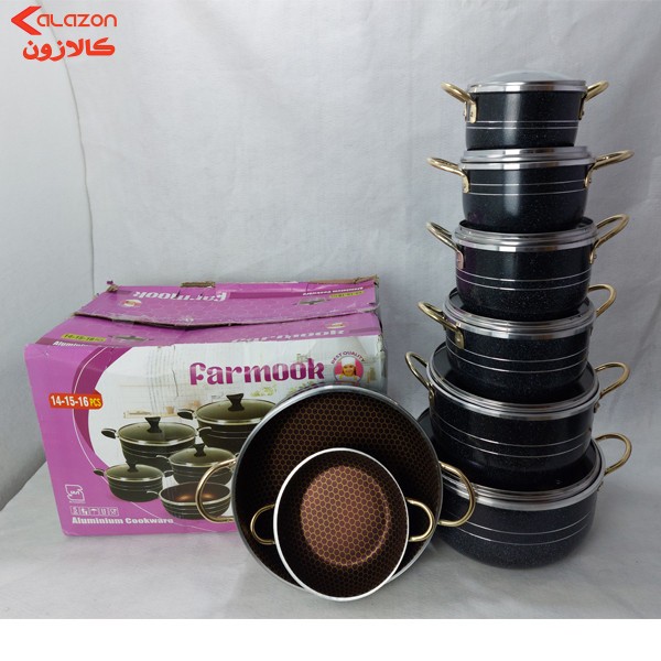 سرویس پخت و پز 14 پارچه فرموک طرح چدن مدل 0022
