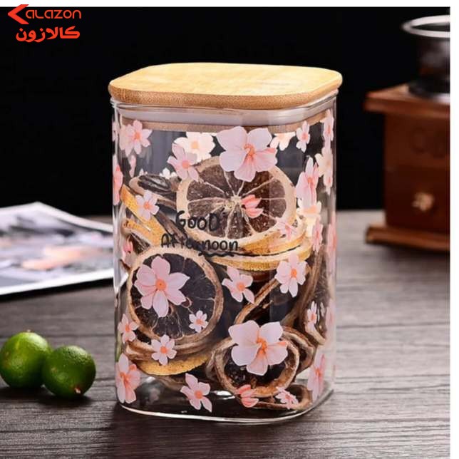 بانکه مدل شیشه ای گلدار طرح Good Morning مجموعه 3 عددی