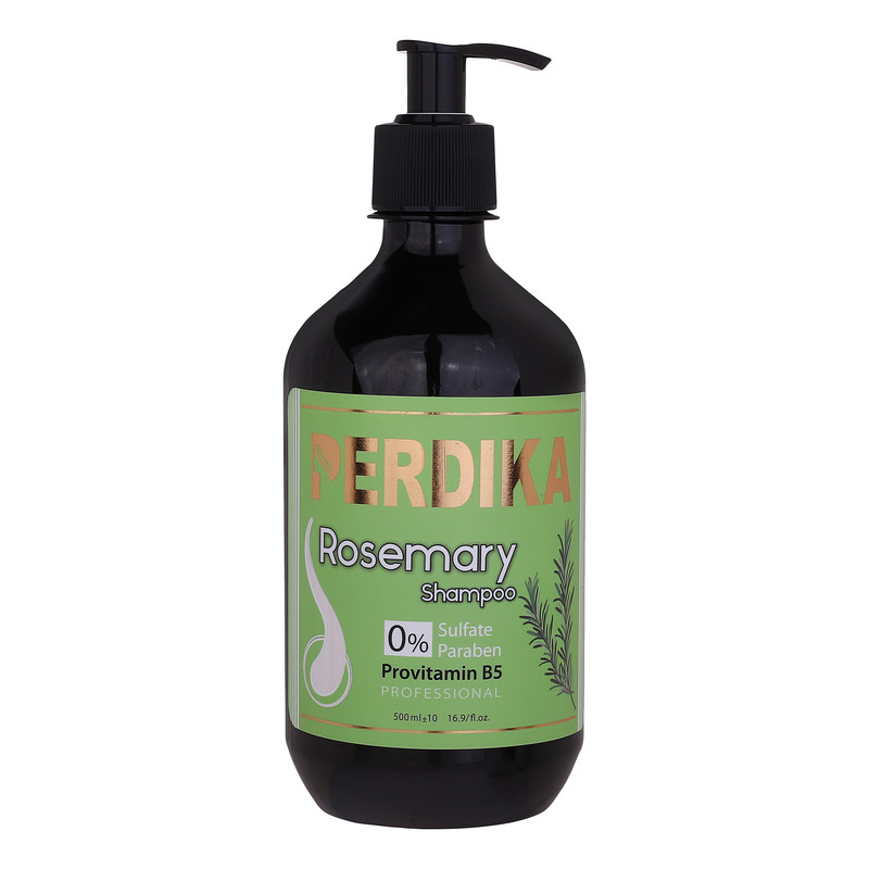 شامپو تقویت‌کننده و ضد ریزش مو پردیکا مدل rosemary مناسب موهای چرب حجم 500 میلی‌لیتر