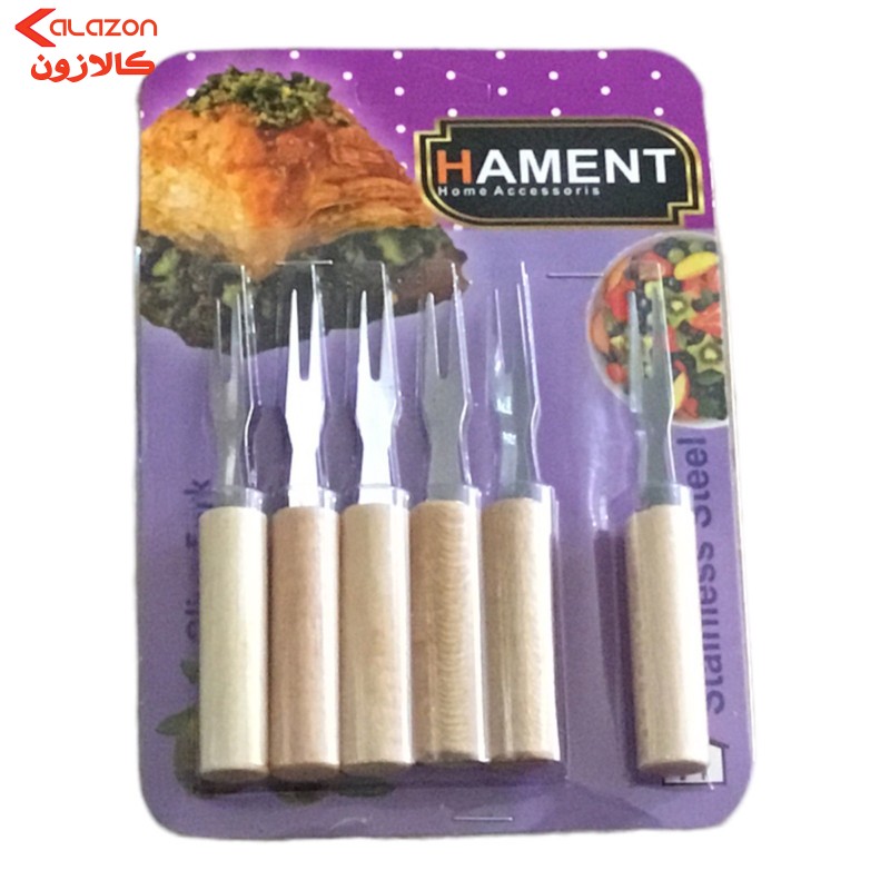 چنگال زیتون خوری هامنت کد sr مجموعه 6 عددی