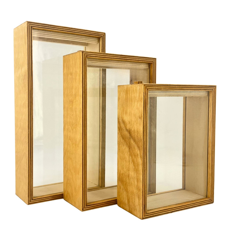 بانکه مدل چوبی درب دار کد BK04 مجموعه 3 عددی