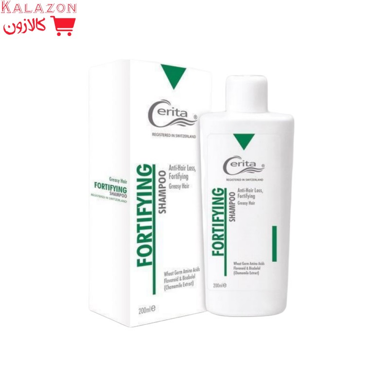 شامپو تقویت‌کننده و ضد ریزش سریتا مدل فورتی فایینگ مناسب برای موهای چرب حجم 200 میلی‌لیتر