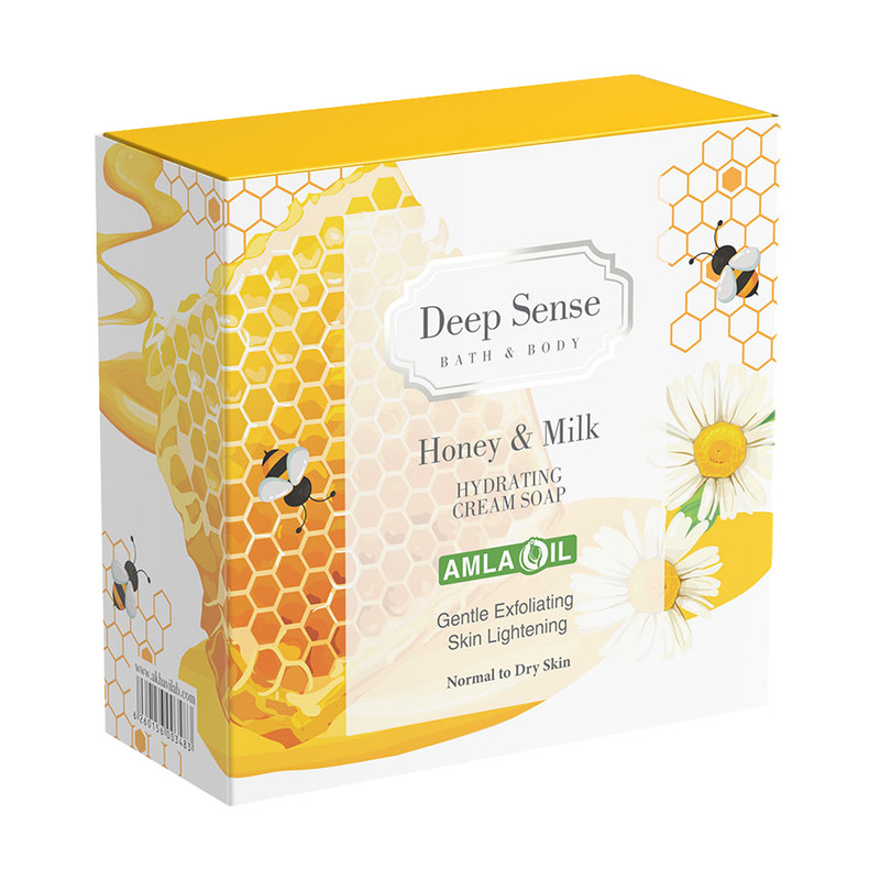 صابون شستشو دیپ سنس مدل شیر و عسل مناسب پوست های خشک و معمولی وزن 75 گرم