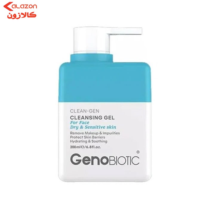 ژل شستشوی صورت ژنوبایوتیک مدل نیلوفر آبی مناسب پوست های خشک و حساس حجم 200 میلی لیتر