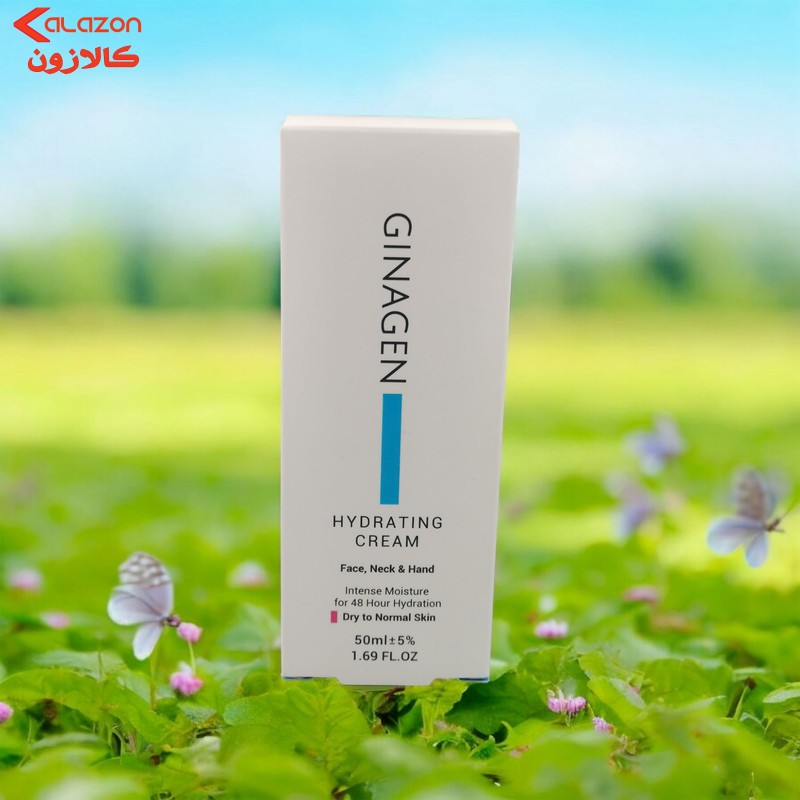 کرم آبرسان دست و صورت و گردن ژیناژن مدل HC مناسب برای پوست‌های معمولی تا خشک حجم 50 میلی‌لیتر