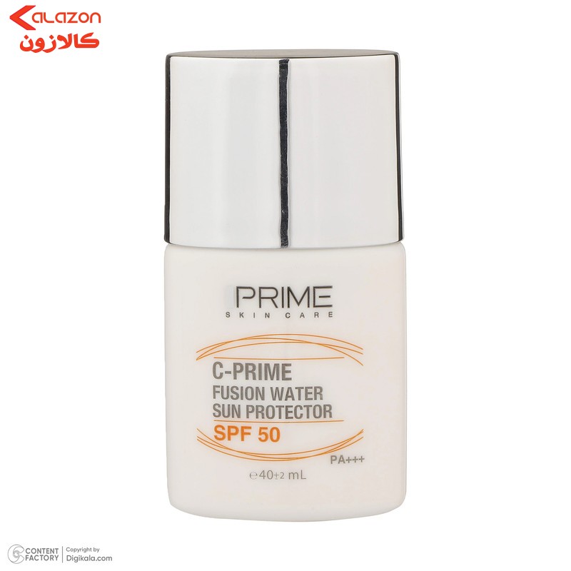 لوسیون ضدآفتاب بی‌رنگ پرایم SPF50 مدل Fusion Water، مناسب پوست‌های چرب، حجم 30 میلی‌لیتر
