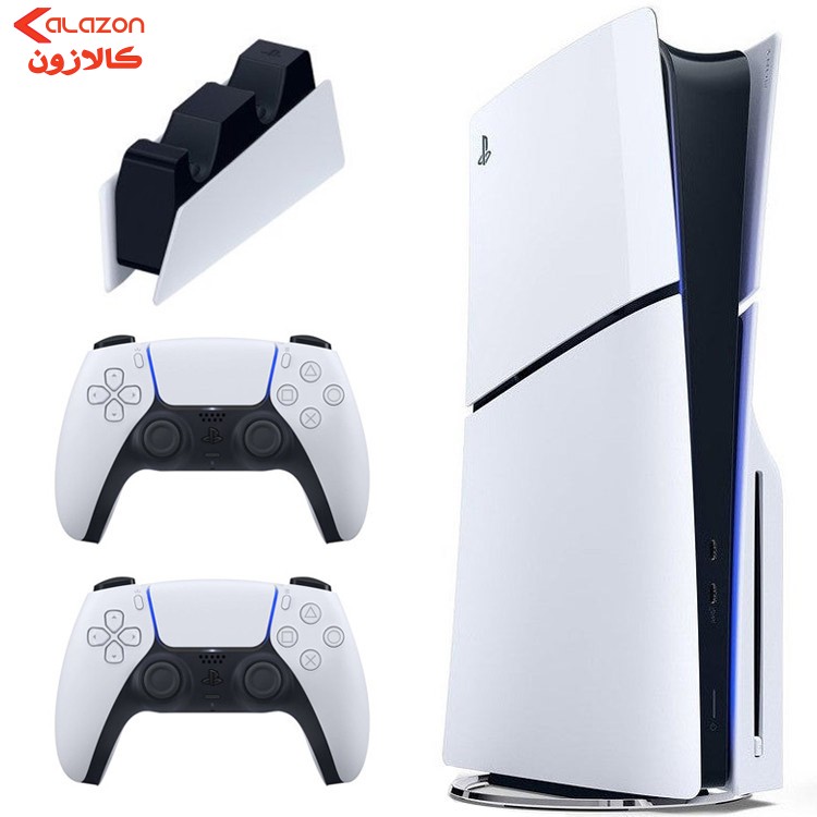 کنسول بازی سونی مدل PlayStation 5 Slim ظرفیت یک ترابایت ریجن 2000 آسیا به همراه دسته اضافی و پایه شارژر