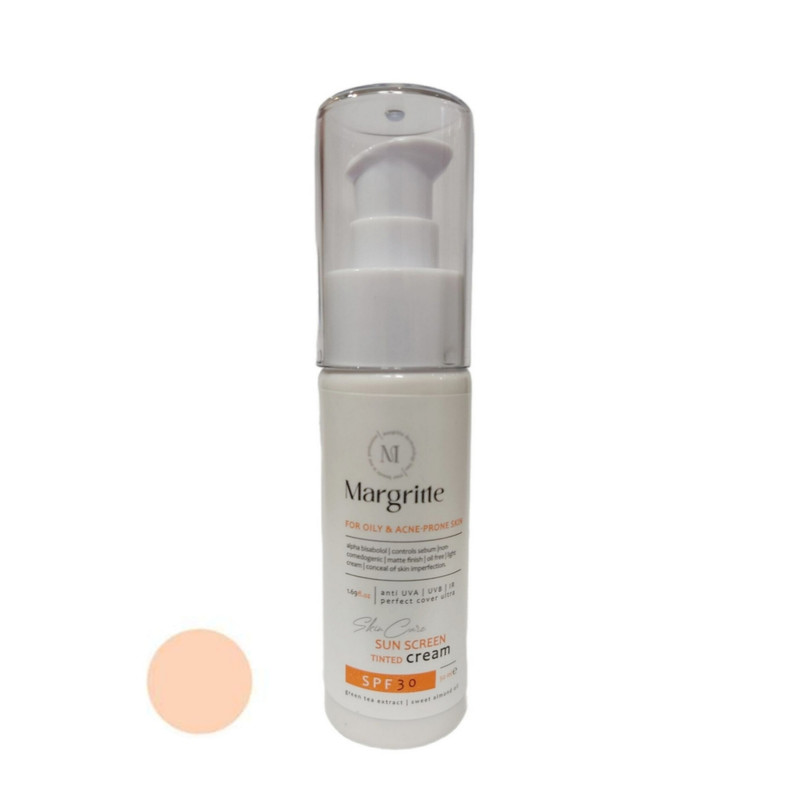 کرم ضد آفتاب رنگی مارگریت SPF 30 مدل 01 مناسب برای پوست های چرب حجم 50 میلی لیتر