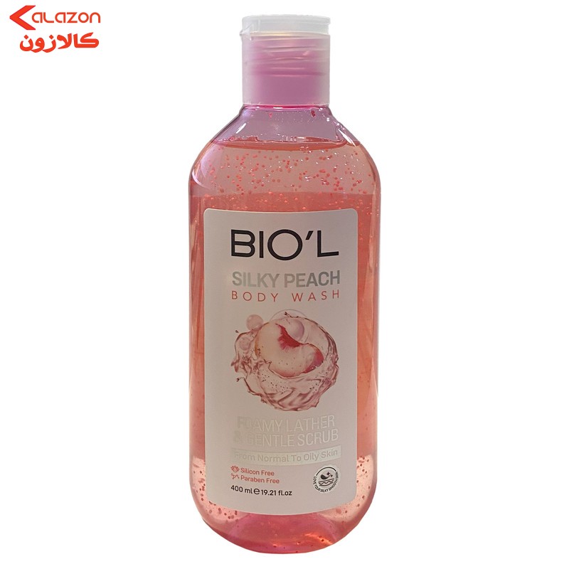 شامپو بدن بیول مدل SILKY PEACH با رایحه هلو ابریشمی مناسب برای پوست چرب و معمولی حجم 400 میلی لیتر