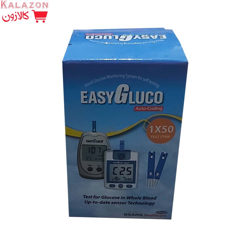 نوار دستگاه تست قند خون ایزی گلوکو مدل اتوکدینگ بسته 50 عددی