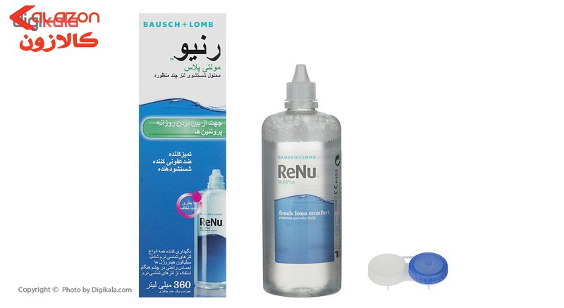 محلول شستشوی لنز رنیو مدل مولتی پلاس حجم 360 میلی لیتر