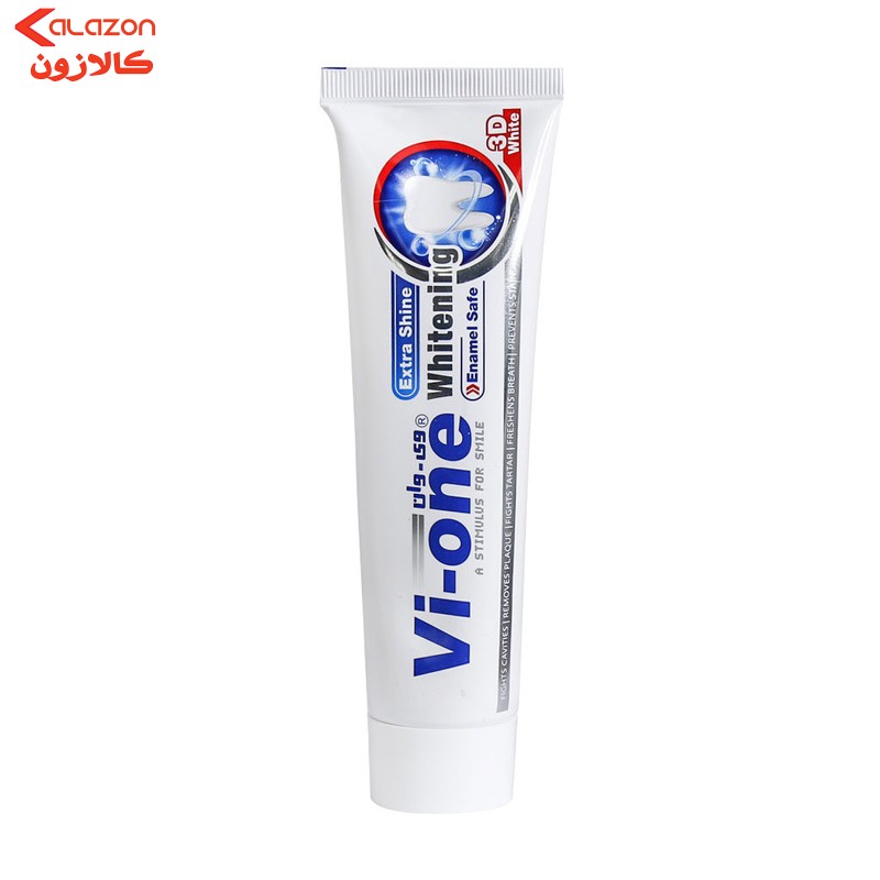 خمیر دندان وی وان مدل سفید کننده حجم 90 میلی لیتر به همراه پودر سفید کننده مدل Eucalyptus وزن 50 گرم