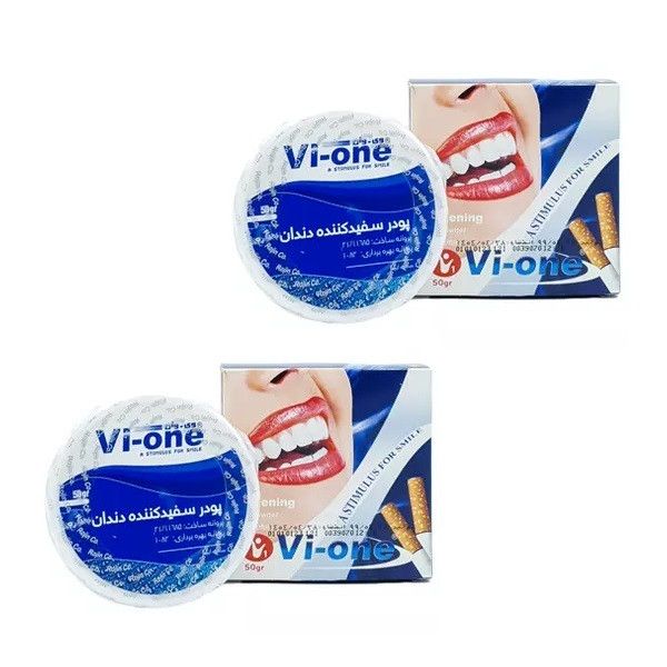پودر سفید کننده دندان وی وان مدل simle وزن 50 گرم مجموعه 1 عددی