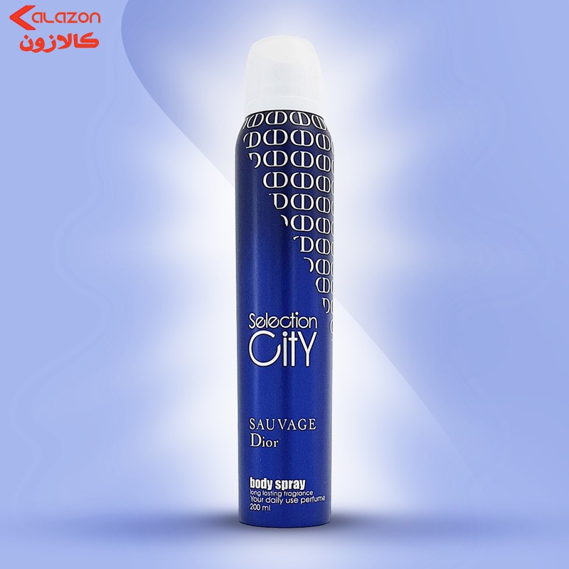 اسپری خوشبوکننده بدن مردانه سلکشن سیتی مدل suavage حجم 200 میلی لیتر