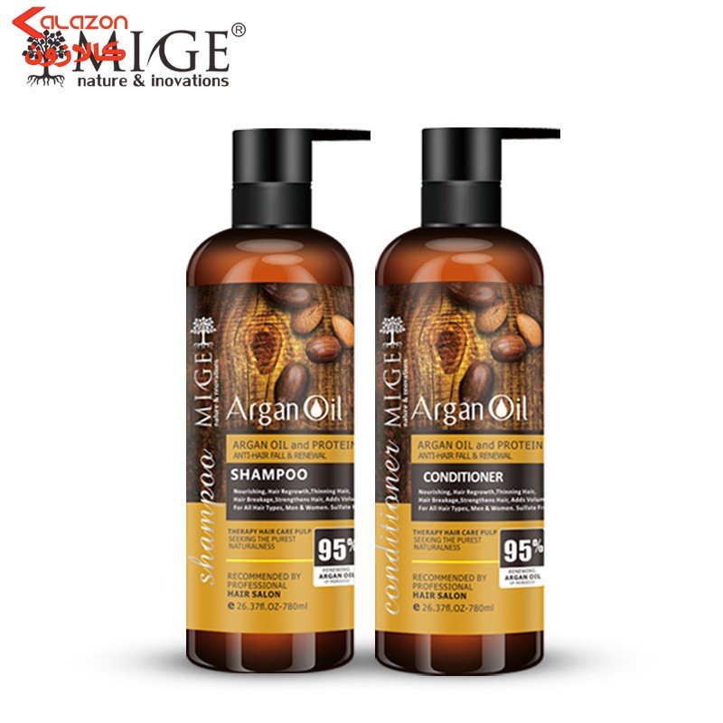 شامپو مو میگه مدل آرگان مناسب برای انواع مو حجم 780 میلی لیتر